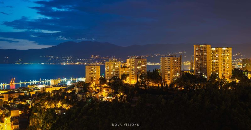 Blick auf Rijeka vom Aussichtspunkt Kastell