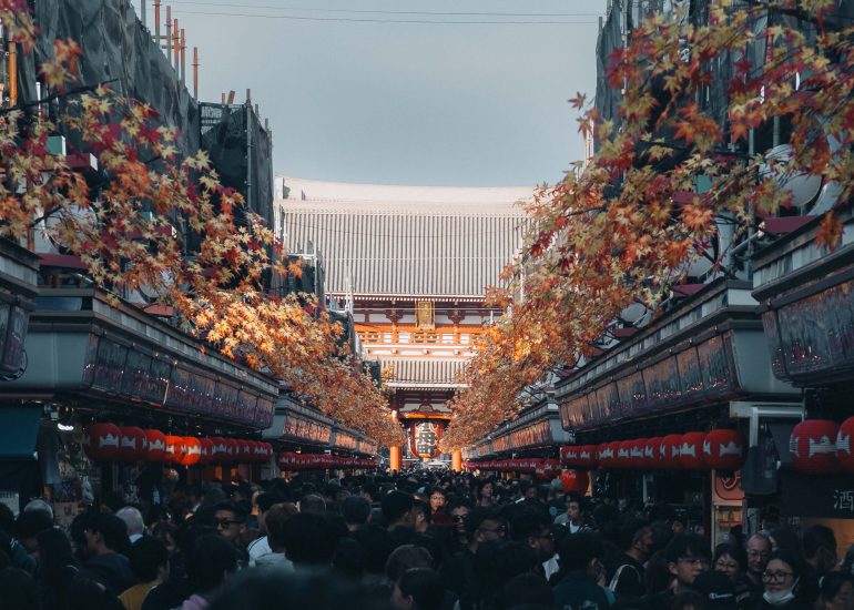 Die Nakamise-dori Straße zum Asakusa-Schrein