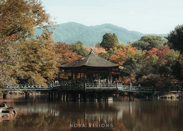 Ukimido Pavillon umgeben vom Sagi Teich