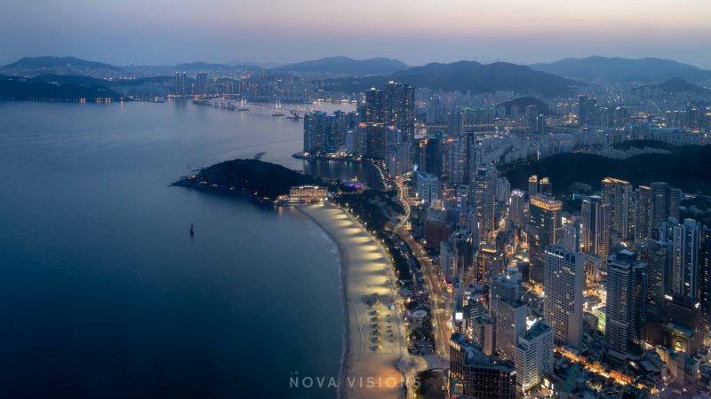 Haeundae Beach in der blauen Stunde