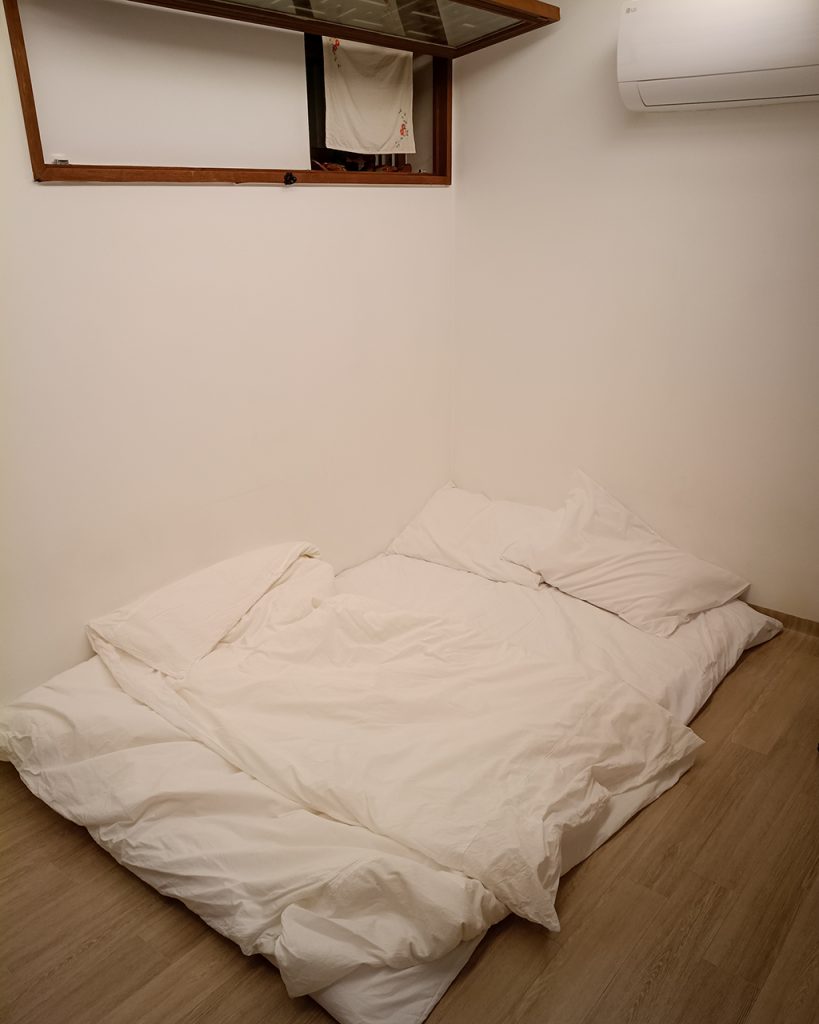 Futon in der Jeonju Unterkunft